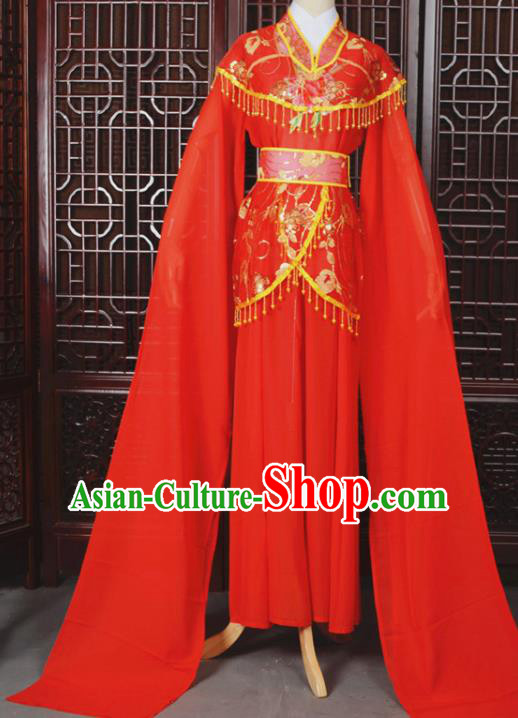 Chinese Traditional Beijing Opera Hua Dan Red Dress Peking Opera Diva Costumes for Women