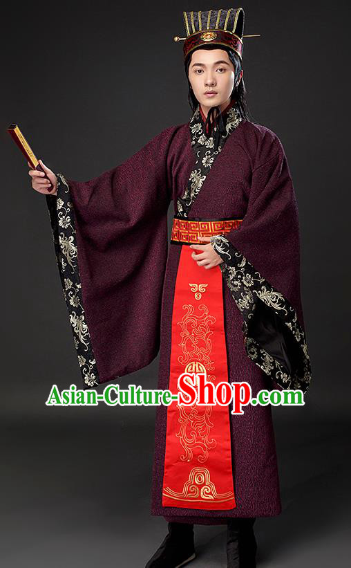 Chinese Ancient Scholar Clothing Traditional Han Dynasty Nobility Costumes for Men