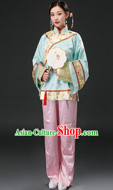 Chinese Traditional Qing Dynasty Maidservant Clothing Ancient Servant Girl Costumes for Women