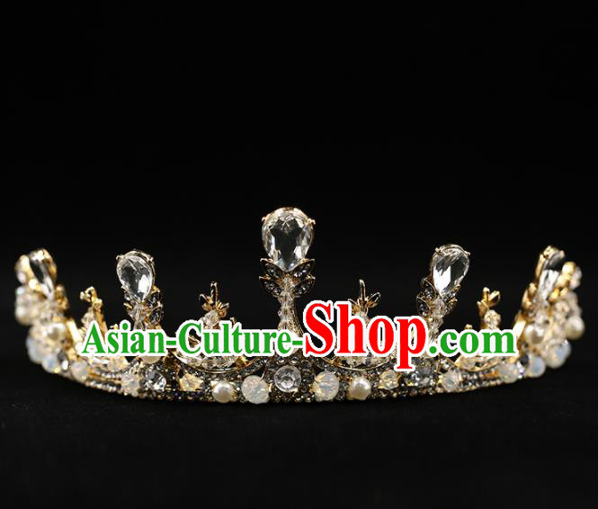 Handmade Wedding Crystal Royal Crown Princess Bride Hair Accessories for Women