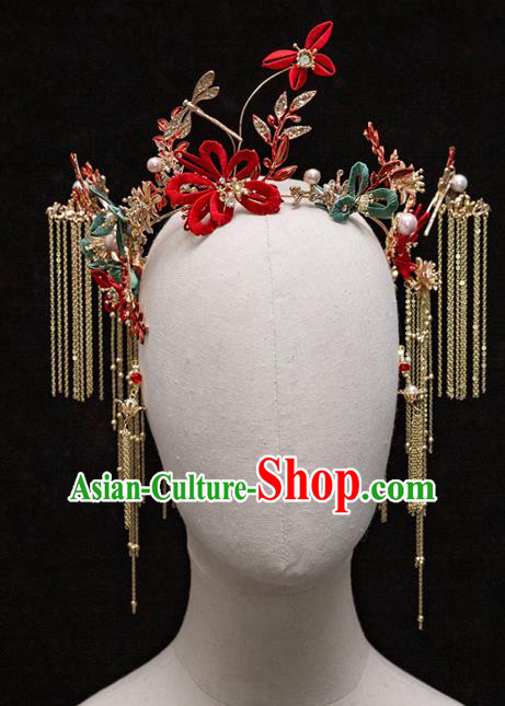 Chinese Ancient Bride Hair Clasp Hairpins Traditional Wedding Xiu He Hair Accessories Complete Set for Women