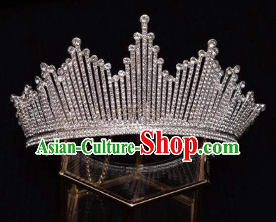 Handmade Wedding Zircon Royal Crown Princess Bride Hair Accessories for Women