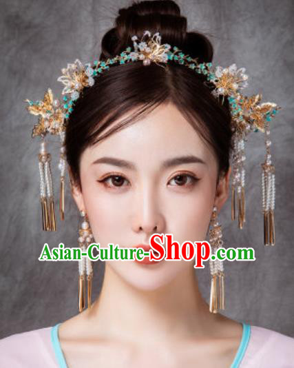 Chinese Ancient Bride Hair Clasp Hairpins Traditional Wedding Xiu He Hair Accessories Complete Set for Women