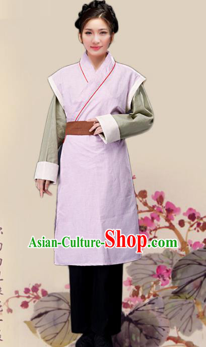 Chinese Ancient Ming Dynasty Maidservant Pink Dress Traditional Village Girl Costumes for Women