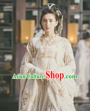 Chinese Ancient Royal Advisor of Hetang Kingdom Gong Yuyi Drama Novoland Eagle Flag Jiang Shuying Replica Costumes and Headpiece for Women