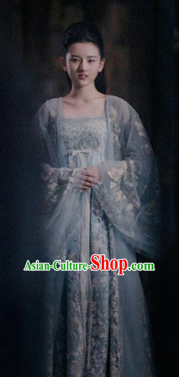 Chinese Ancient Princess of the Winged Tribe Yu Ran Drama Novoland Eagle Flag Replica Costumes and Headpiece for Women