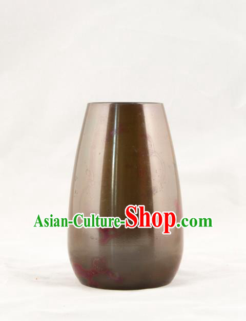 Chinese Handmade Bronze Vase Traditional Red Copper Craft Decoration