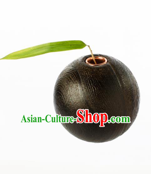 Chinese Handmade Wood Vase Traditional Candlenut Bottle Decoration Craft