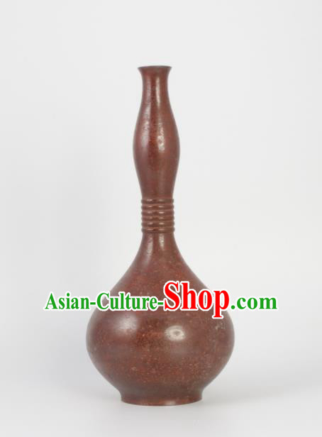 Chinese Handmade Bronze Vase Traditional Copper Cucurbit Bottle Craft Decoration