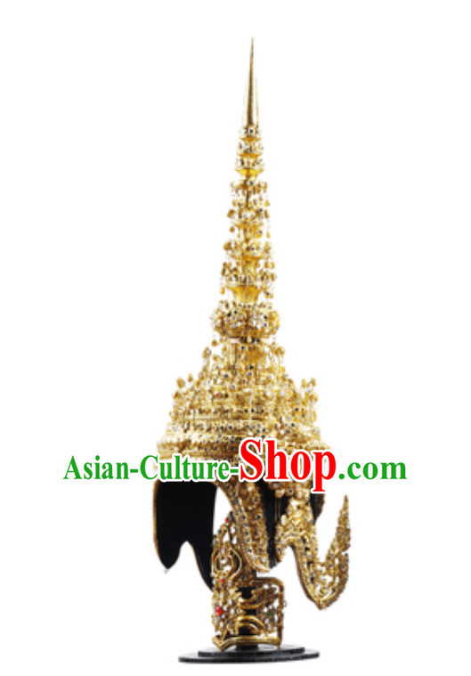 Traditional Thailand Crown Classical Tower Headdress Handmade Thai Hat