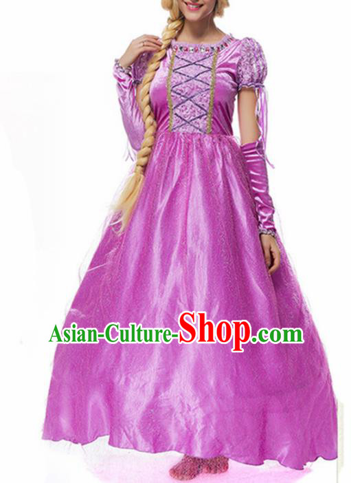 Traditional Europe Middle Ages Princess Rosy Dress Halloween Cosplay Stage Performance Costume for Women