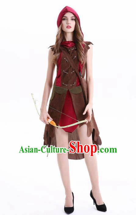 Traditional Europe Middle Ages Hunter Dress Halloween Cosplay Stage Performance Costume for Women