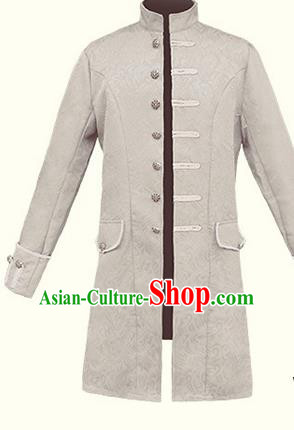 European Medieval Traditional Patrician Costume Europe Prince White Coat for Men