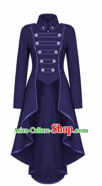 Traditional Europe Renaissance Purple Swallow Tailed Coat Halloween Cosplay Stage Performance Costume for Women