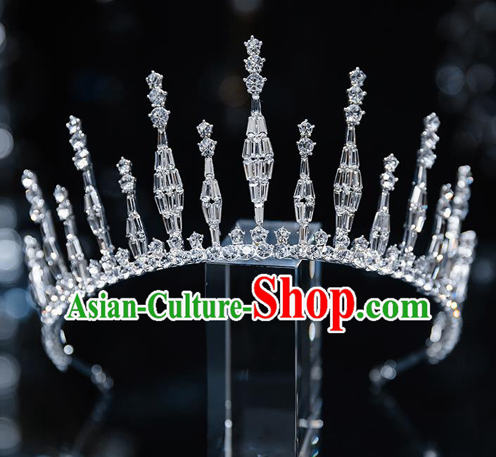 Top Grade Bride Zircon Royal Crown Wedding Hair Accessories for Women