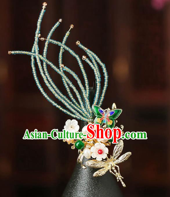 Chinese Traditional Cloisonne Butterfly Hair Claw Bride Handmade Hairpins Wedding Hair Accessories for Women