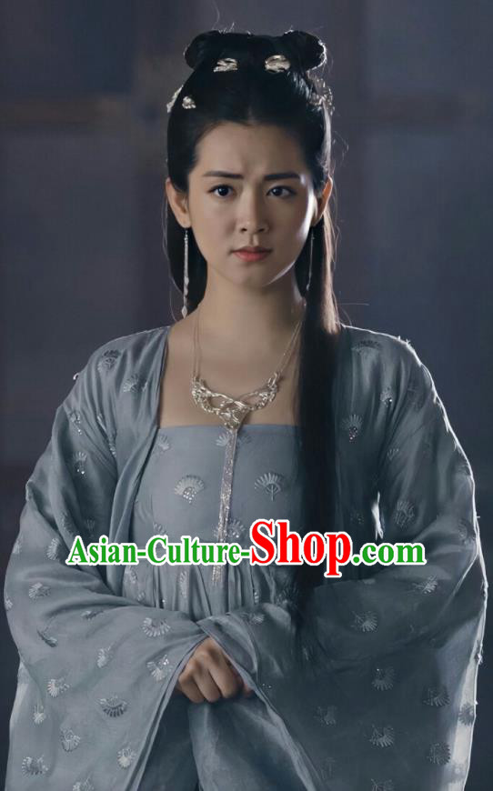 Chinese Ancient Hanfu Dress Drama Novoland Eagle Flag Princess Xiao Zhou Replica Costumes for Women