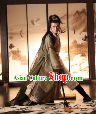 Chinese Ancient Swordsman Hanfu Clothing Drama Novoland Eagle Flag Prince Lv Guichen Replica Costumes for Men