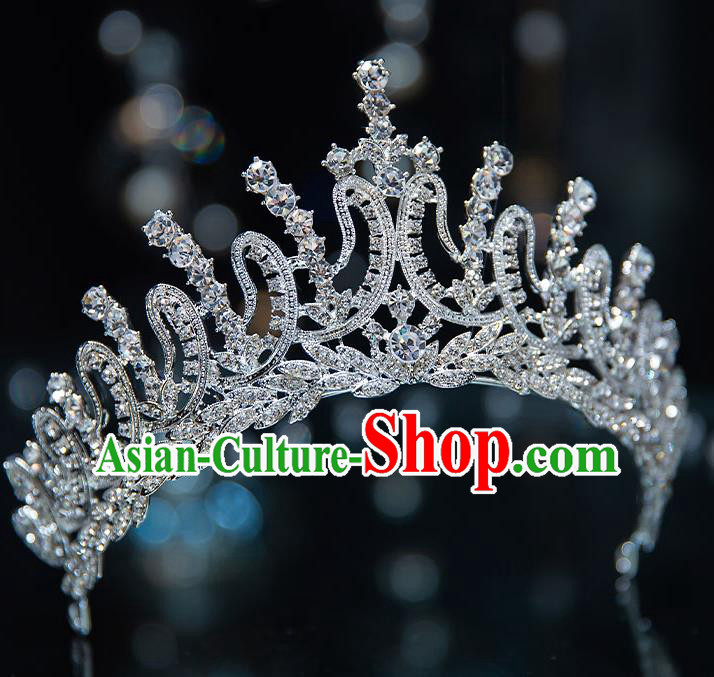 Top Grade Handmade Princess Zircon Royal Crown Wedding Bride Hair Accessories for Women