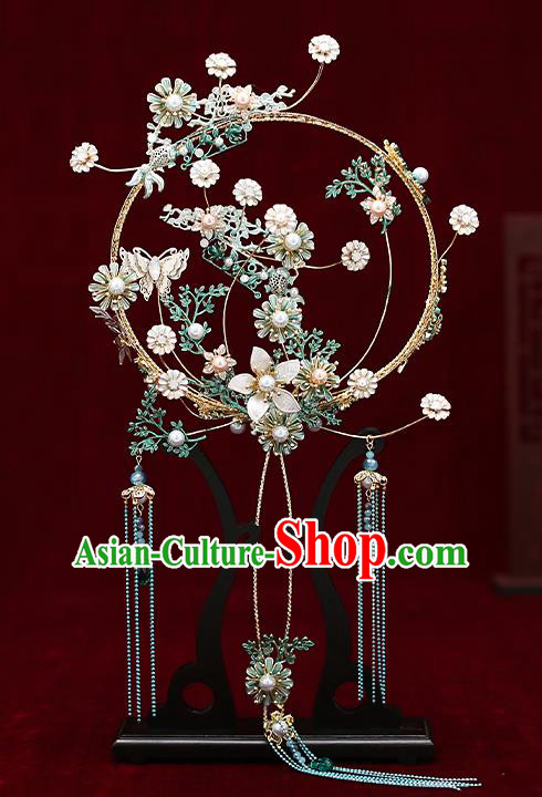 Chinese Traditional Wedding Prop Palace Fans Ancient Bride Round Fan for Women