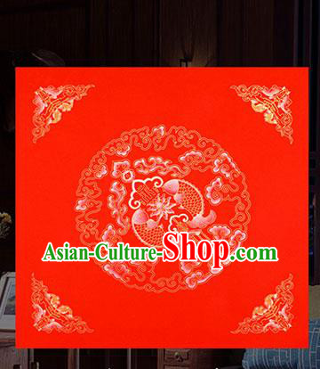 Traditional Chinese Spring Festival Red Paper Handmade Clouds Pattern Couplet Paper Craft