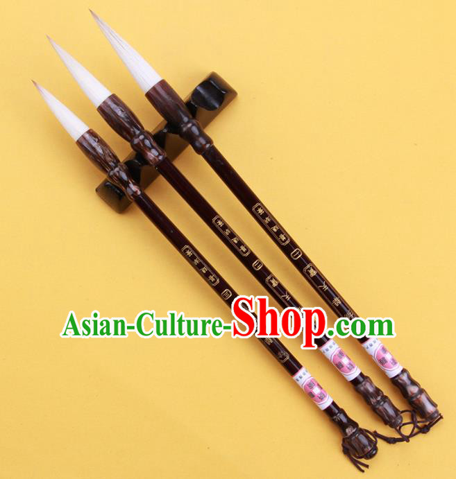 The Four Treasures of Study Bamboo Writing Brushes Chinese Calligraphy Sheep Hair Brush Pen