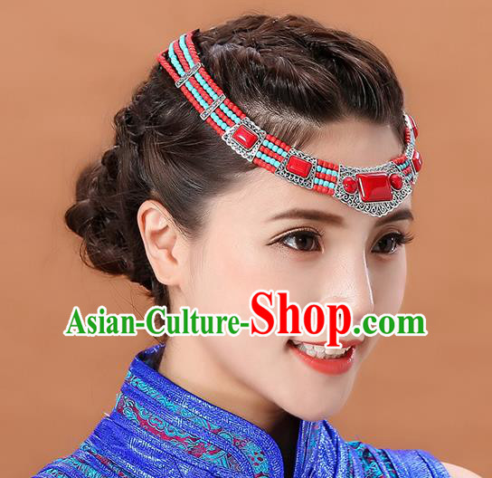 Traditional Chinese Mongol Minority Dance Headband Mongolian Hair Accessories Ethnic Hair Clasp for Women