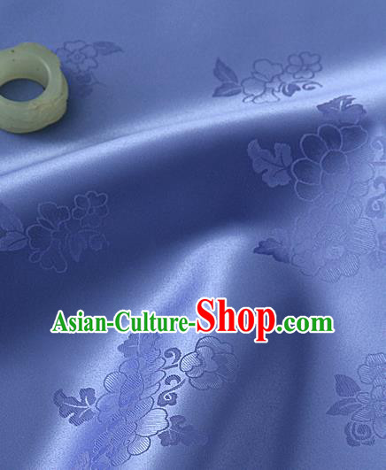 Traditional Korean Classical Roses Pattern Violet Satin Drapery Hanbok Material Asian Korea Fashion Silk Fabric