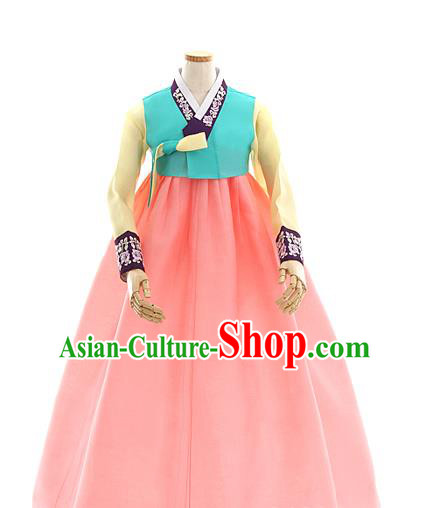 Korean Bride Green Blouse and Pink Dress Korea Fashion Costumes Traditional Wedding Hanbok Festival Apparels for Women