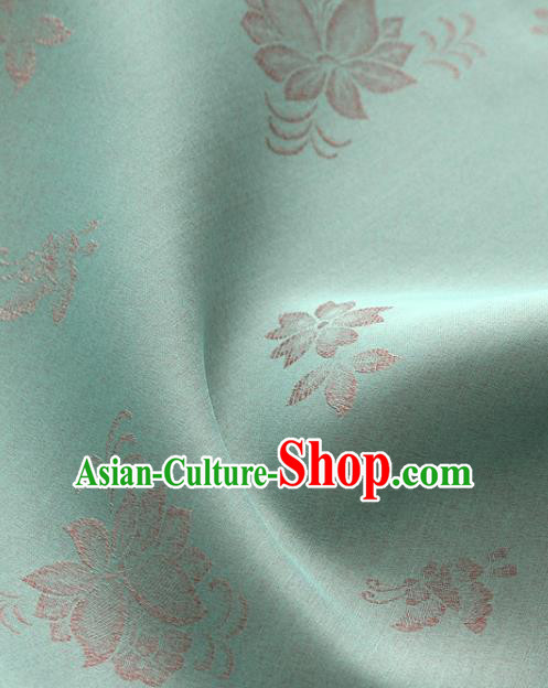 Asian Korea Classical Campsis Grandiflora Pattern Silk Fabric Korean Fashion Drapery Traditional Hanbok Material