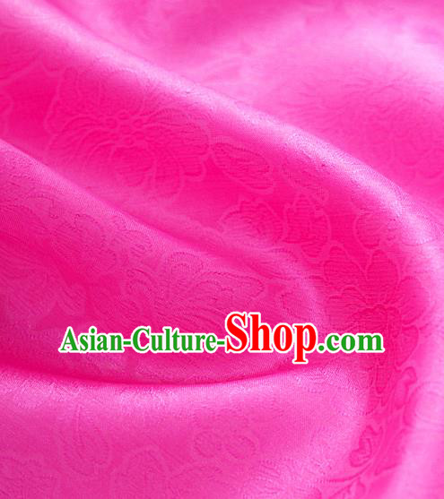 Traditional Korean Fashion Rosy Gauze Drapery Hanbok Material Asian Korea Classical Flowers Pattern Silk Fabric