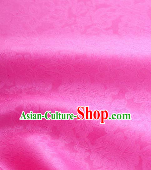 Traditional Korean Fashion Rosy Gauze Drapery Hanbok Material Asian Korea Classical Flowers Pattern Silk Fabric