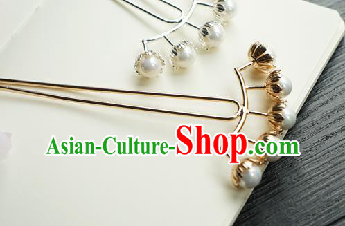 Chinese Classical Court Hair Clip Hair Accessories Handmade Ancient Jin Dynasty Golden Hairpin for Women