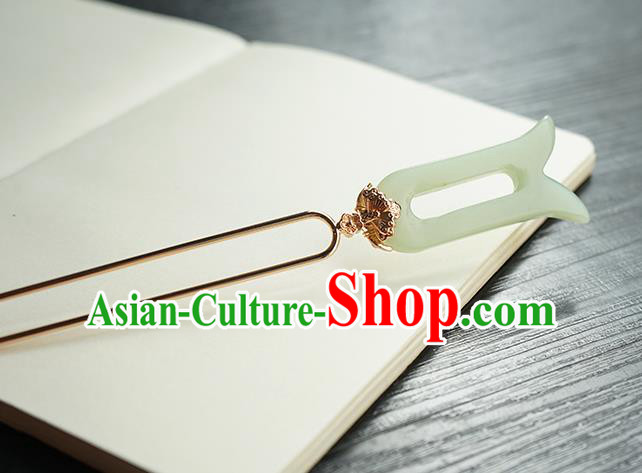 Chinese Hanfu Classical Hair Accessories Handmade Ancient Imperial Concubine Jade Hairpin for Women