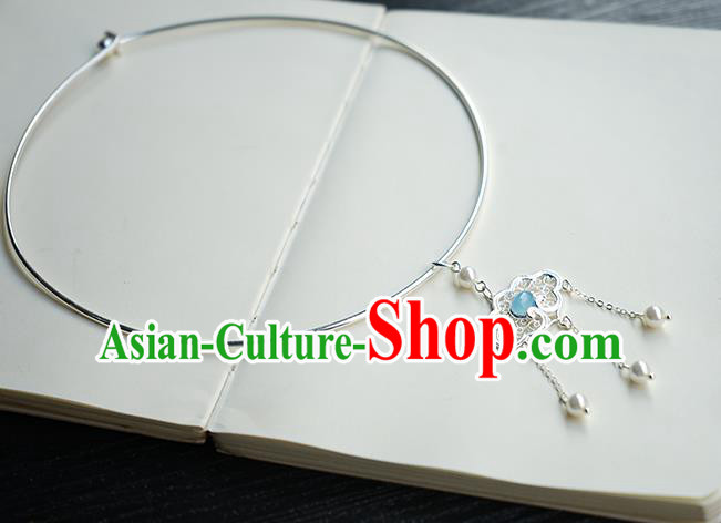 Chinese Handmade Hanfu Necklace Classical Jewelry Accessories Ancient Princess Argent Necklet for Women