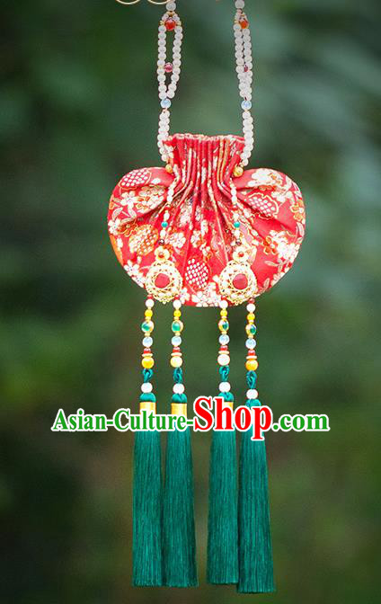 Chinese Classical Waist Accessories Ancient Princess Hanfu Green Tassel Sachet Pendant