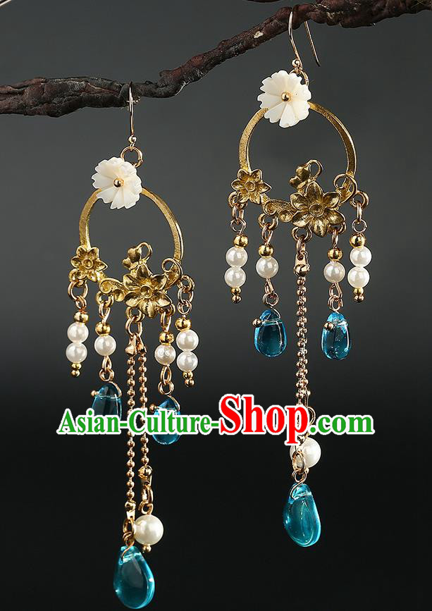 Handmade Chinese Ear Accessories Classical Eardrop Ancient Women Hanfu Tassel Earrings