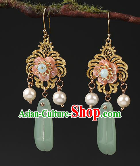 Handmade Chinese Bride Ear Accessories Classical Eardrop Ancient Women Hanfu Earrings