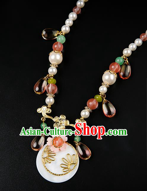 Chinese Handmade Pearls Necklet Classical Jewelry Accessories Ancient Hanfu Necklace for Women