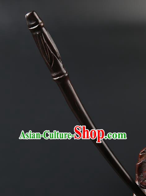 Chinese Classical Wood Hair Clip Hanfu Hair Accessories Handmade Ancient Princess Ebony Hairpins for Women