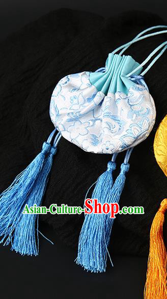 Chinese Classical Hanfu White Silk Perfume Satchel Waist Accessories Ancient Princess Sachet Belt Pendant