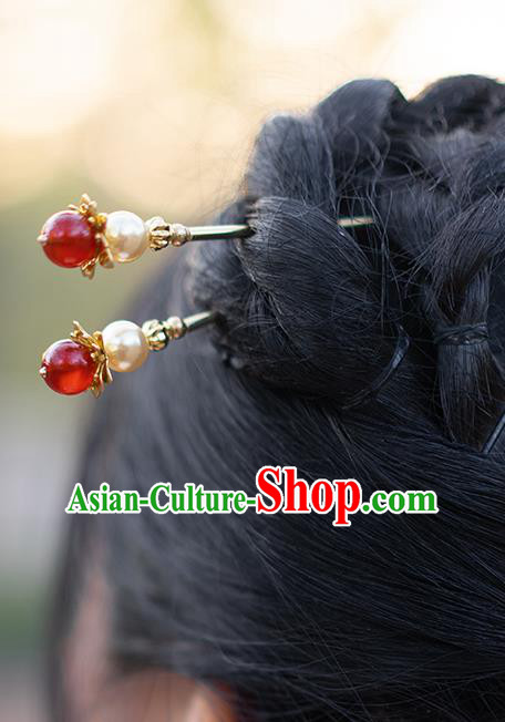 Chinese Classical Cheongsam Golden Hair Clip Hanfu Hair Accessories Handmade Ancient Queen Hairpin for Women