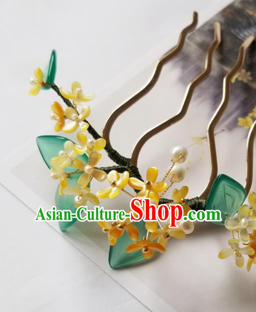 Chinese Classical Fragrans Hair Comb Hanfu Hair Accessories Handmade Ancient Princess Flowers Hairpins for Women