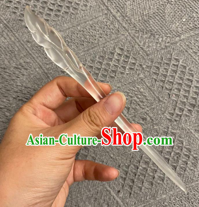 Chinese Classical Resin Hair Clip Women Hanfu Hair Accessories Handmade Ancient Carving Leaf Hairpins