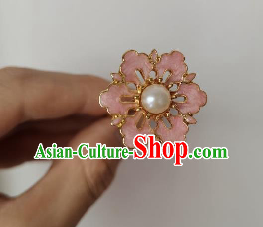 Chinese Classical Ancient Princess Pink Hairpins Women Hanfu Hair Accessories Handmade Ming Dynasty Court Hair Clip