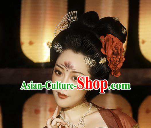 Chinese Classical Ancient Imperial Concubine Hairpins Women Hanfu Hair Accessories Handmade Tang Dynasty Court Hair Clips Full Set