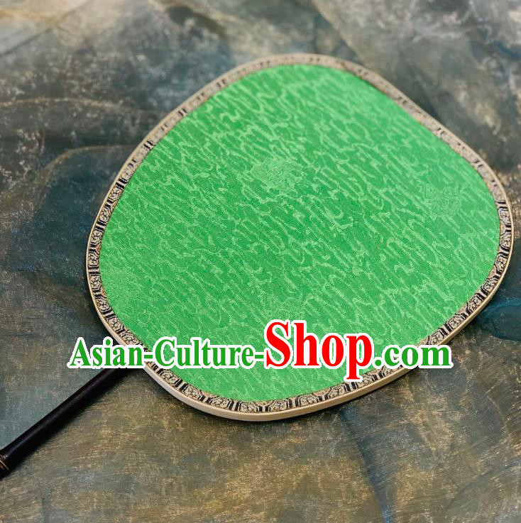 Chinese Classical Hanfu Fan Ancient Song Dynasty Wedding Palace Fans Court Green Silk Fans