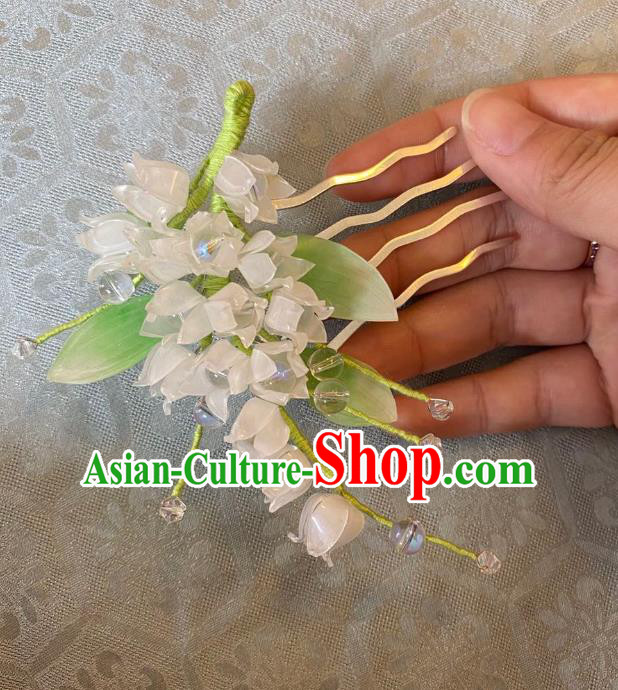 Chinese Classical Convallaria Hair Comb Handmade Ancient Princess Flowers Hairpin Women Hanfu Hair Accessories