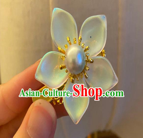 Chinese Ancient Princess Green Sakura Hairpins Hair Accessories Women Handmade Hanfu Flower Hair Claw