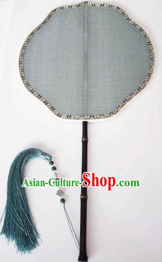 Chinese Classical Ancient Hanfu Grey Silk Fan Song Dynasty Princess Palace Fans